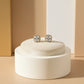 Square Halo Zirconia Stud Earrings - 18K Gold Plated