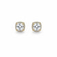 Square Halo Zirconia Stud Earrings - 18K Gold Plated