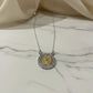 Our Lady Studded Zirconia Necklace - White Rhodium and 18k Gold Plated