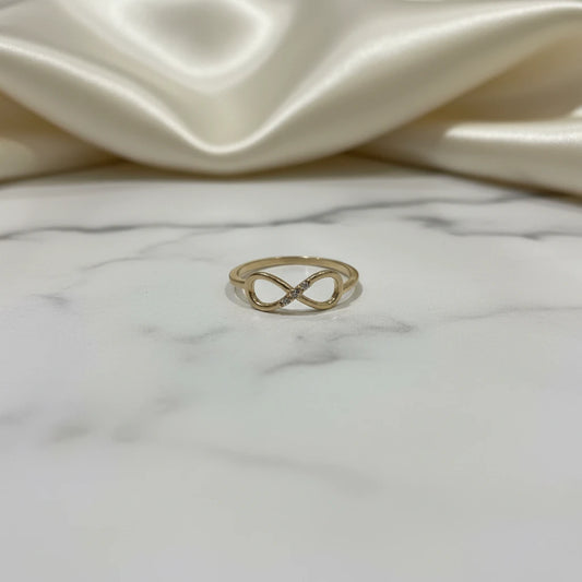 Infinite Studded Zirconia Ring -18K Gold Plated