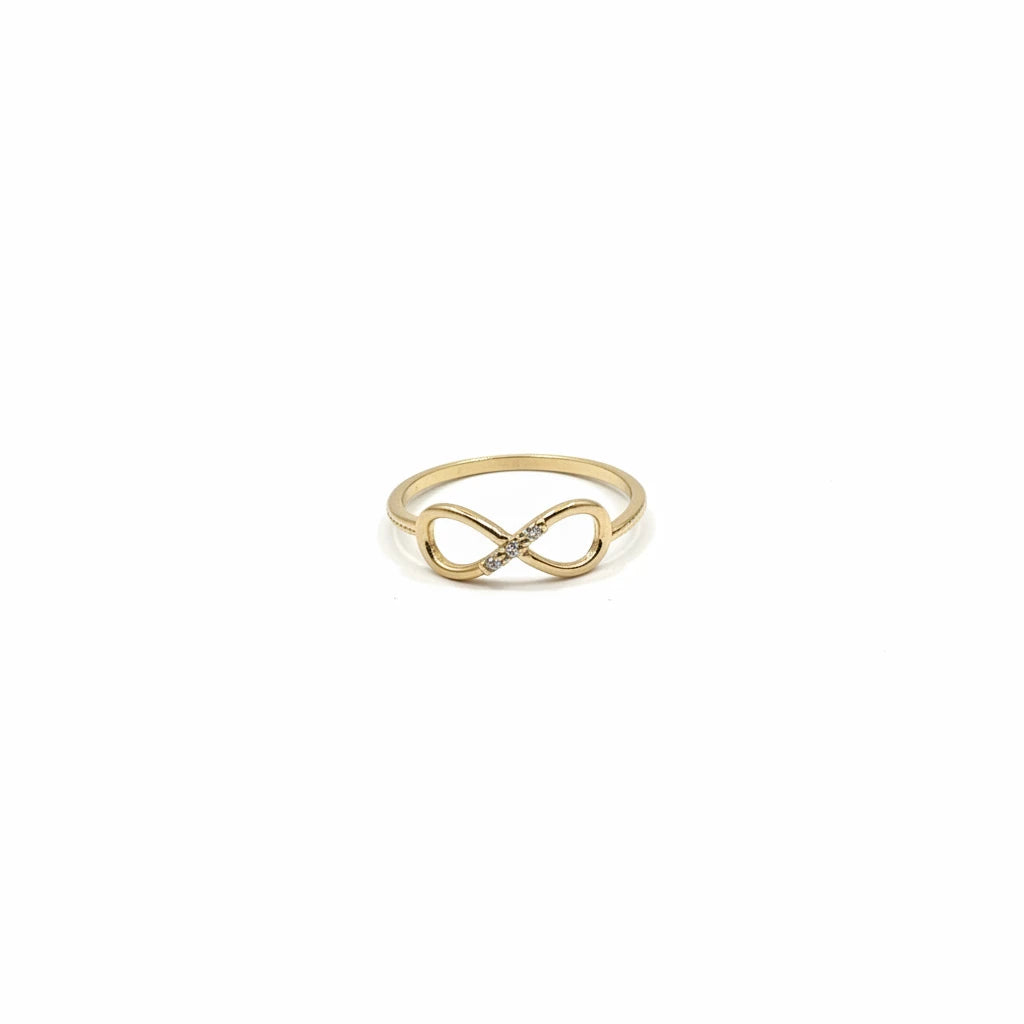 Infinite Studded Zirconia Ring -18K Gold Plated