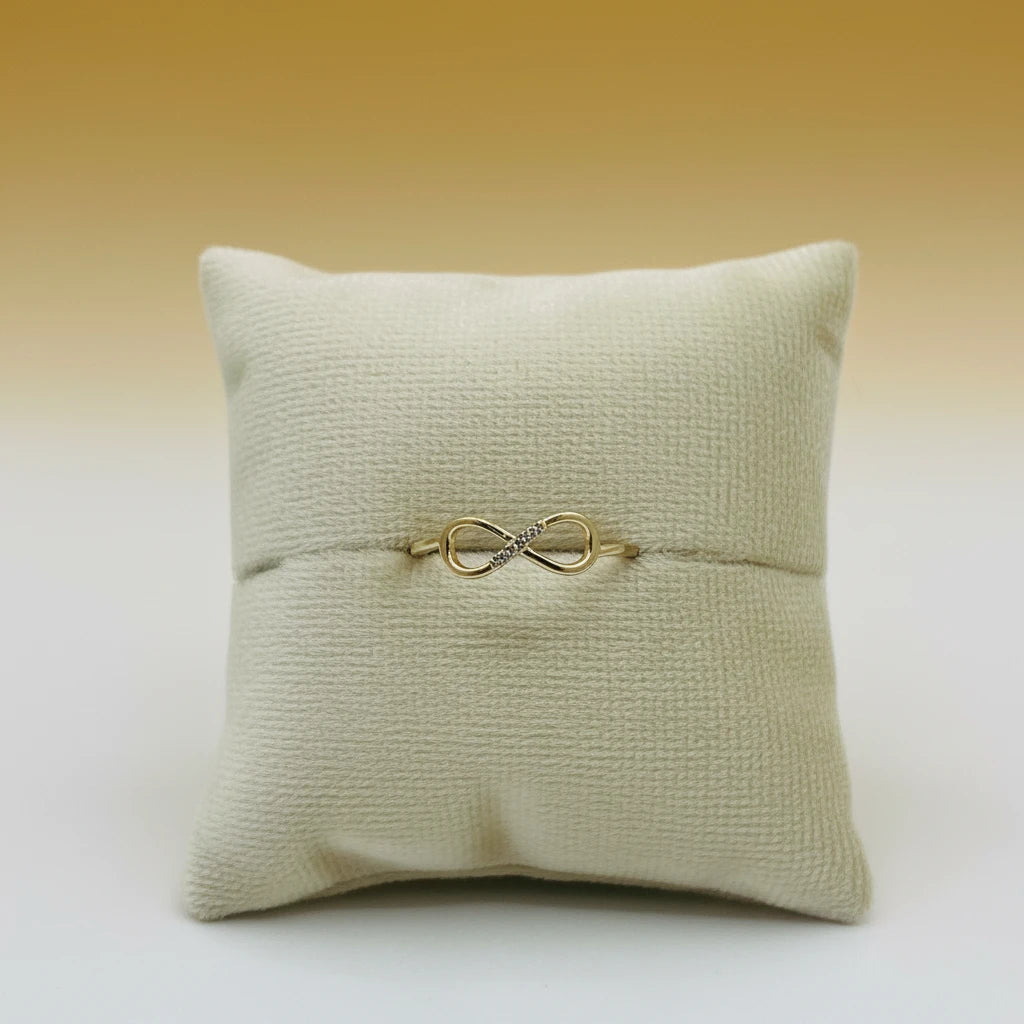 Infinite Studded Zirconia Ring -18K Gold Plated