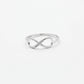 Infinite Studded Zirconia Ring -White Rhodium Plated