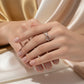 Infinite Studded Zirconia Ring -White Rhodium Plated