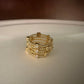 Five-Band Cubic Zirconia Ring - 18K Gold Plated