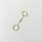 Double Ring with Chain and Cubic Zirconia - 18K Gold Plated