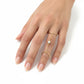 Double Ring with Chain and Cubic Zirconia - 18K Gold Plated