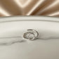 Circle and Open Ring - White Rhodium Plated