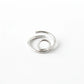 Circle and Open Ring - White Rhodium Plated
