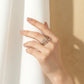 Spiral with Cubic Zirconia Ring - White Rhodium Plated