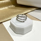 Spiral with Cubic Zirconia Ring - White Rhodium Plated