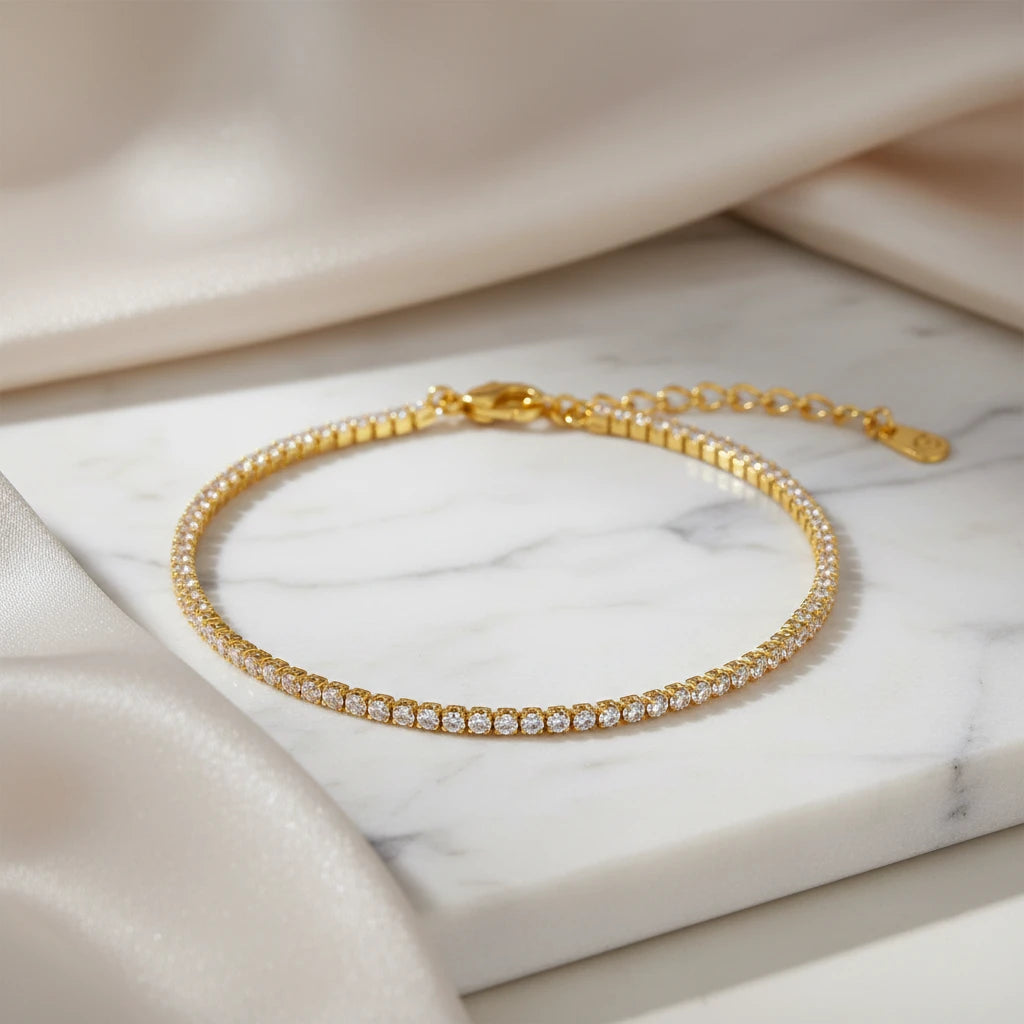 Tennis Bracelet 2mm - 18K Gold Plated