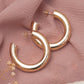 18K Gold Plated 3cm Thick Hoops 7.5mm Earrings
