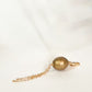 Dangling Large Gray Pearl 18k Gold Plated Earrings and Pendant Set
