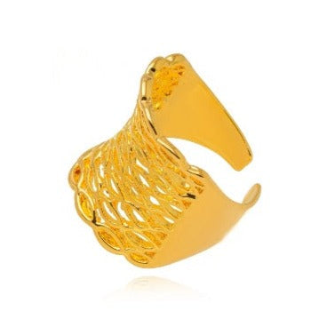 18K Gold Plated Adjustable Detailed Ring