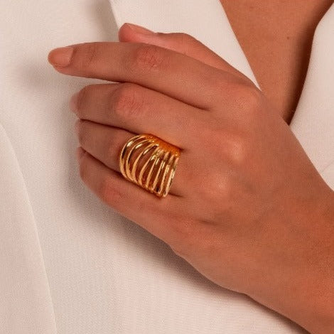 18K Gold Plated Adjustable Bold Ring