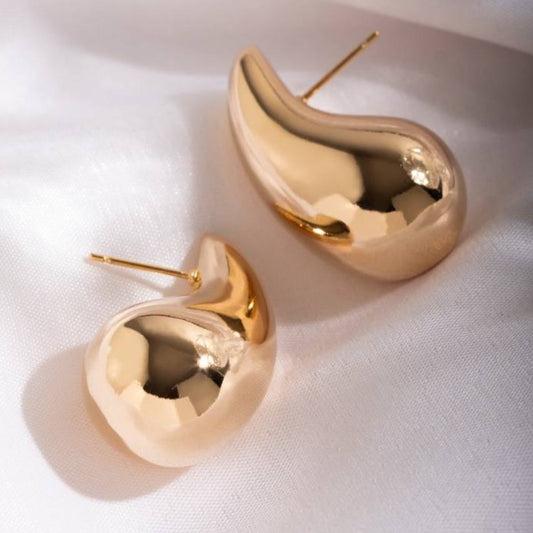 18K Gold Plated Bold Teardrop Earrings