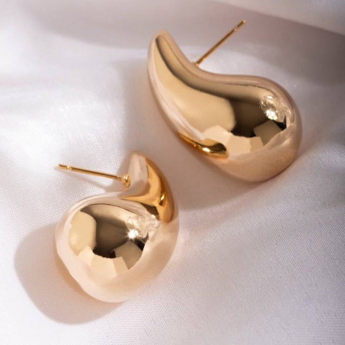 18K Gold Plated Maxi Bold Teardrop Earrings