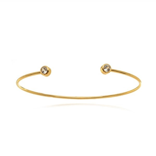 18K Gold Plated Open Bangle with a romantic heart design.