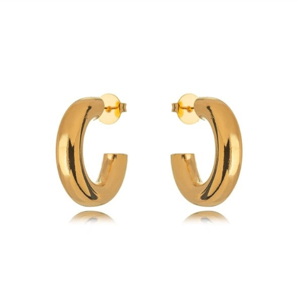 18K Gold Plated 3.5cm Large Hoops 9mm Earrings