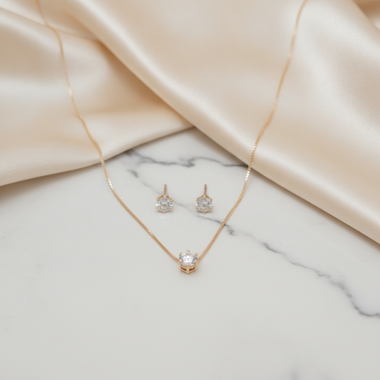 Small Cubic Zorconia Kids Set - 18K Gold Plated