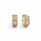 Studded Zirconia Hoops with Heart Earrings - 18K Gold Plated