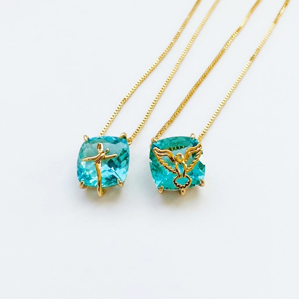 Scapular Stone Necklace - 18K Gold Plated