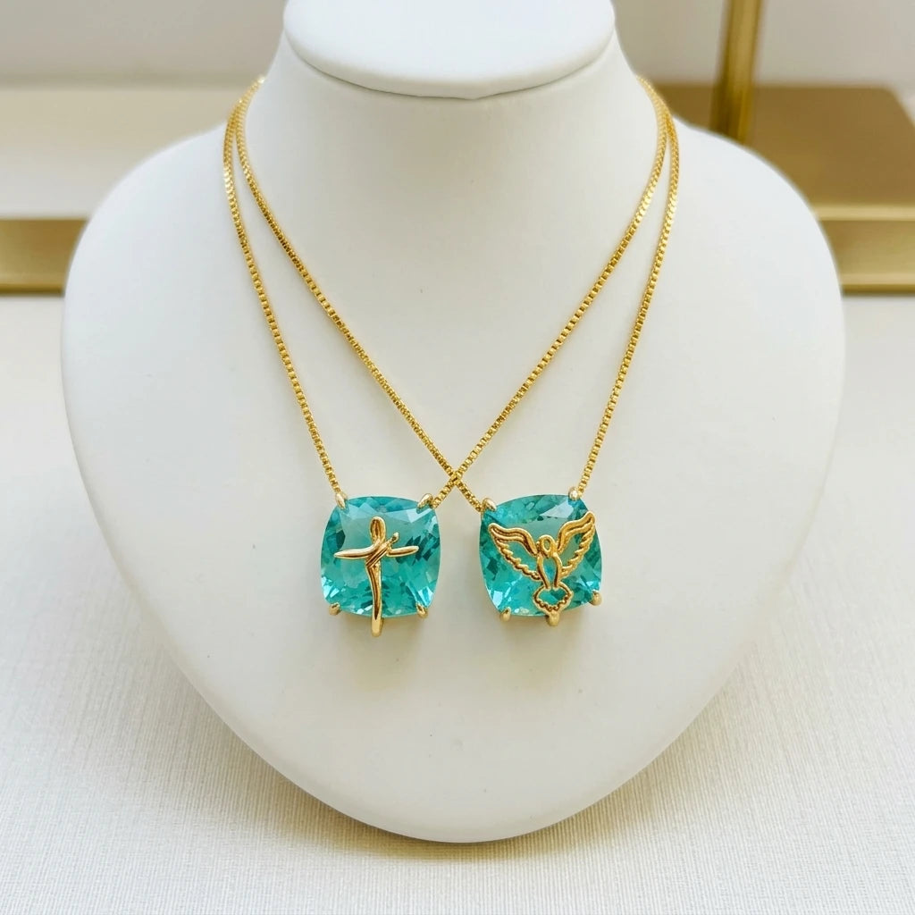 Scapular Stone Necklace - 18K Gold Plated