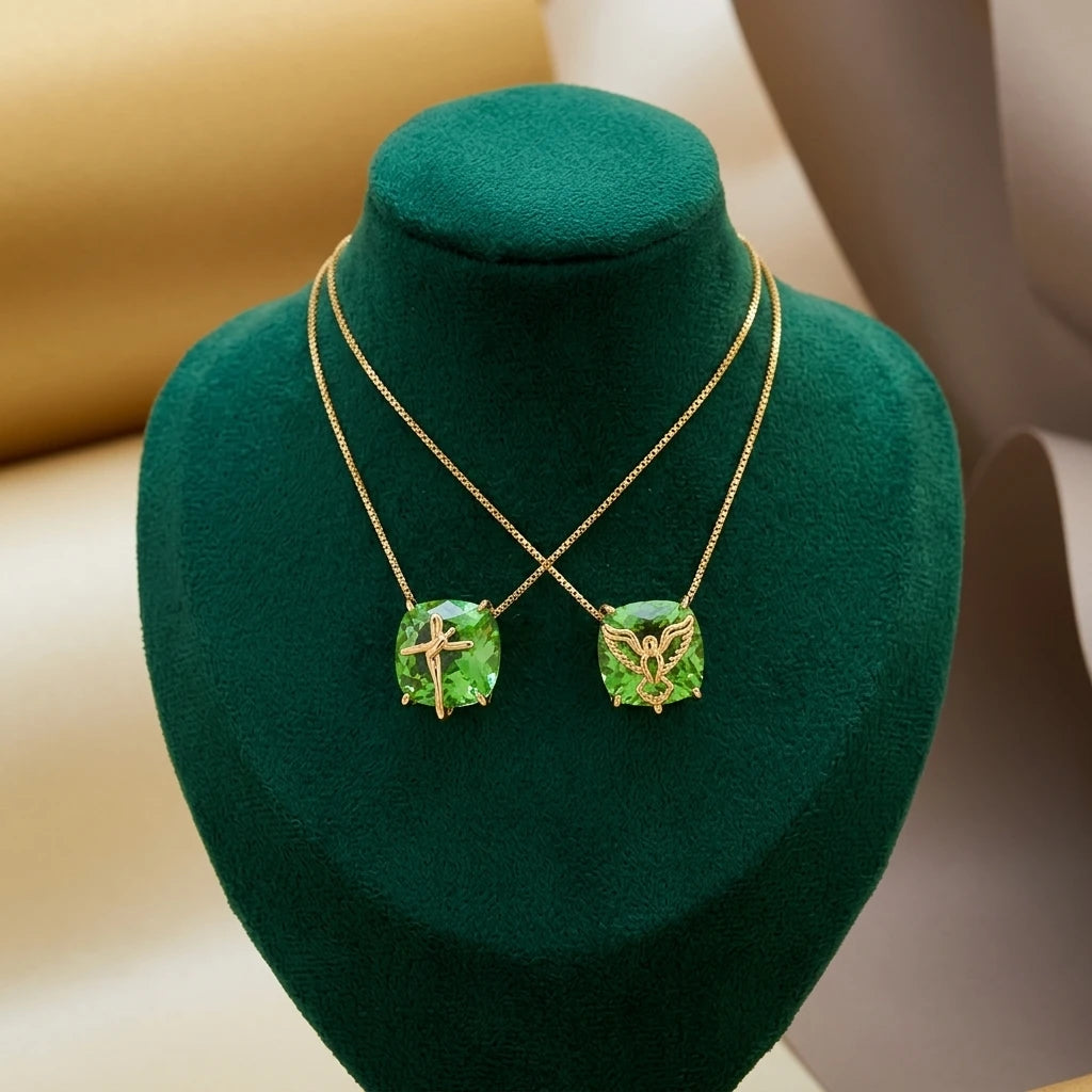 Scapular Stone Necklace - 18K Gold Plated