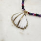 18K Gold Plated Whelk Amethist Jade Shell Pendant Necklace