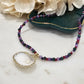18K Gold Plated Whelk Amethist Jade Shell Pendant Necklace
