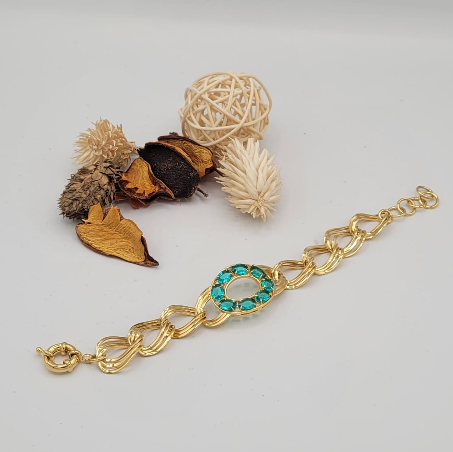 18K Gold Plated Paraiba Tourmaline Bracelet